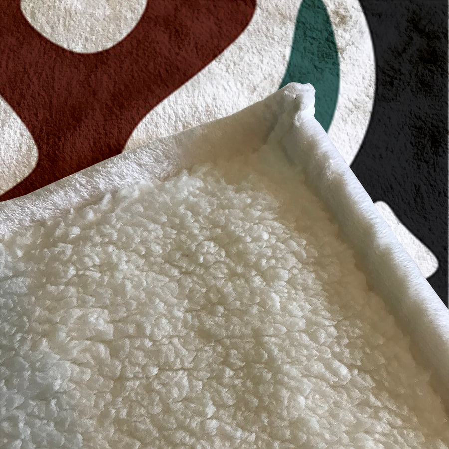 Modern Organic Shapes Color Block Pattern Fleece Sherpa Blanket