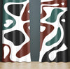 Green, Red and Black Abstract Mid Century Pattern Window Curtains - Deja Blue Studios