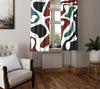 Green, Red and Black Abstract Mid Century Pattern Window Curtains - Deja Blue Studios