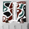 Green, Red and Black Abstract Mid Century Pattern Window Curtains - Deja Blue Studios