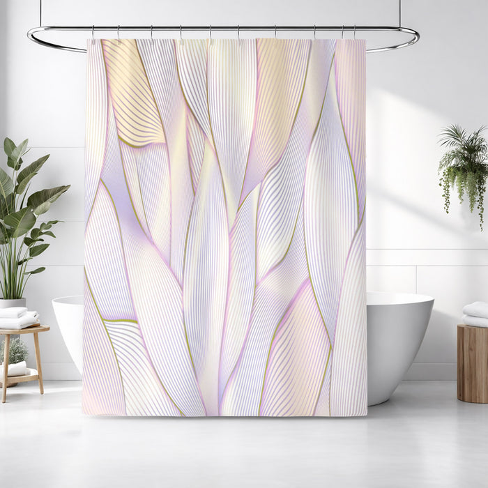 Soft Purple Feather Layered Abstract Pattern Shower Curtain