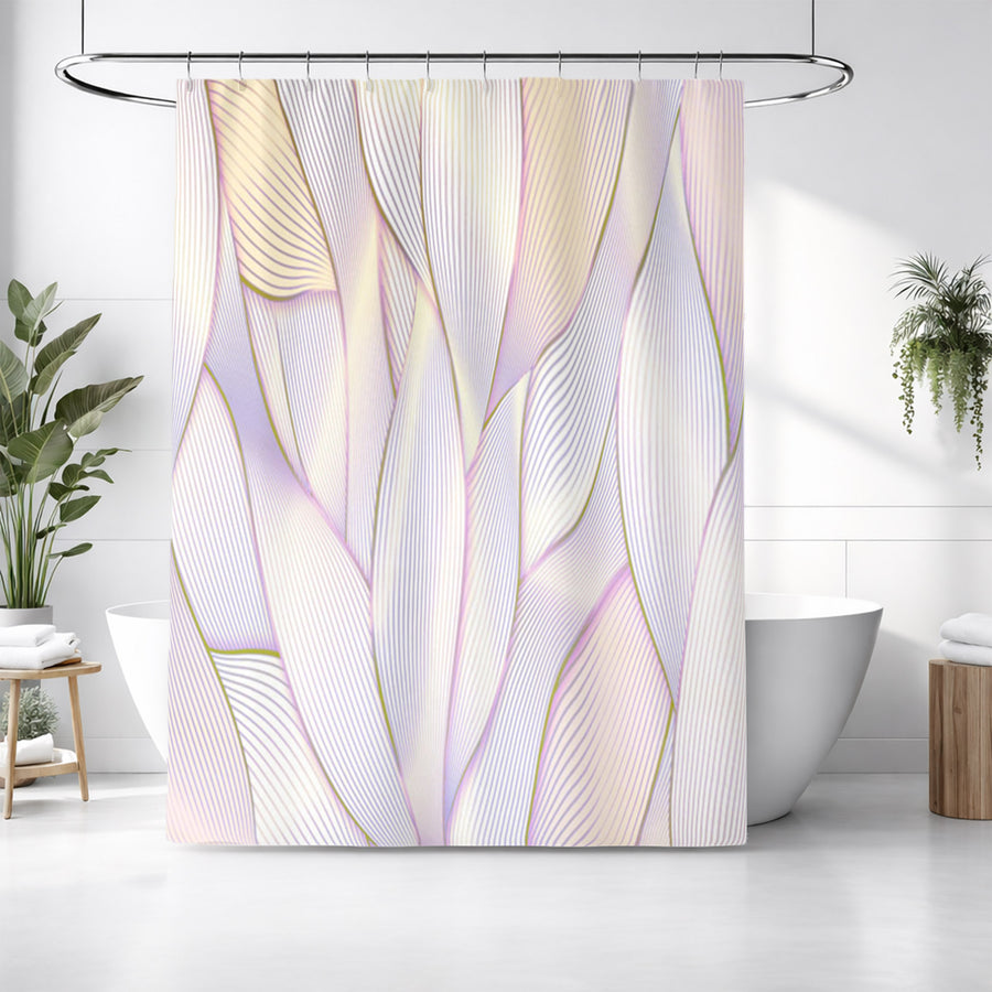 Soft Purple Feather Layered Abstract Pattern Shower Curtain