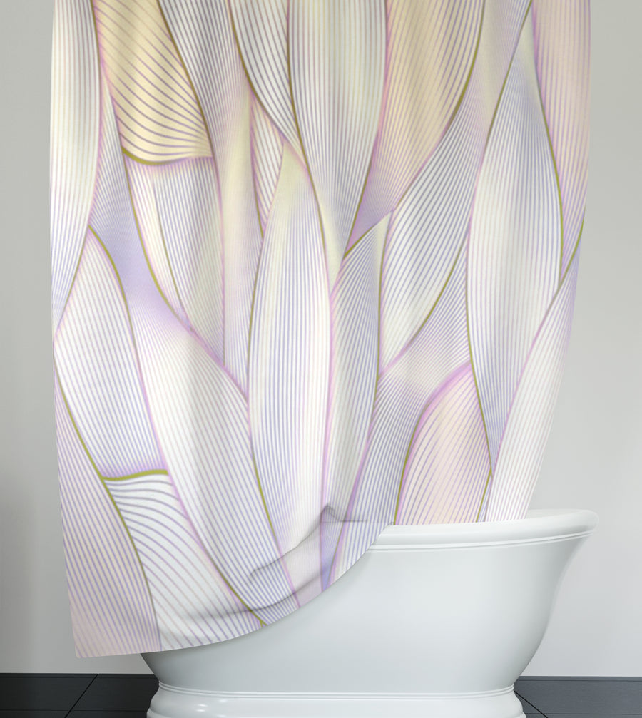 Soft Purple Feather Layered Abstract Pattern Shower Curtain
