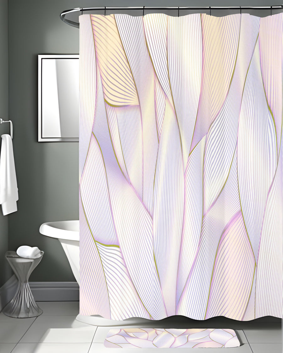 Soft Purple Feather Layered Abstract Pattern Shower Curtain