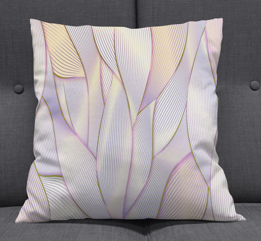 Soft Purple Feather Layered Abstract Pattern Throw Pillow Cover