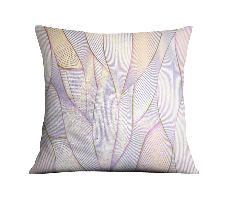 Soft Purple Feather Layered Abstract Pattern Throw Pillow Cover