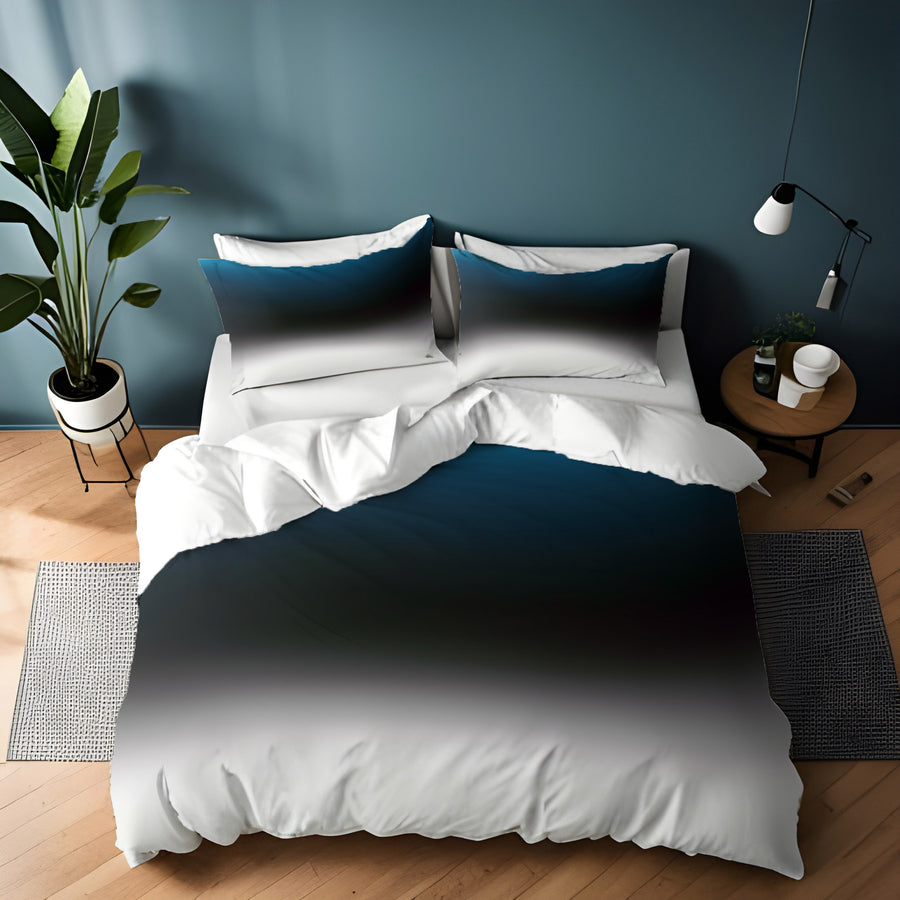 Blue Gradient Horizon Abstract Fade Duvet Cover