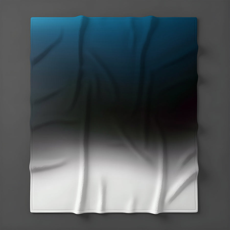 Blue Gradient Horizon Abstract Fade Fleece Sherpa Blanket