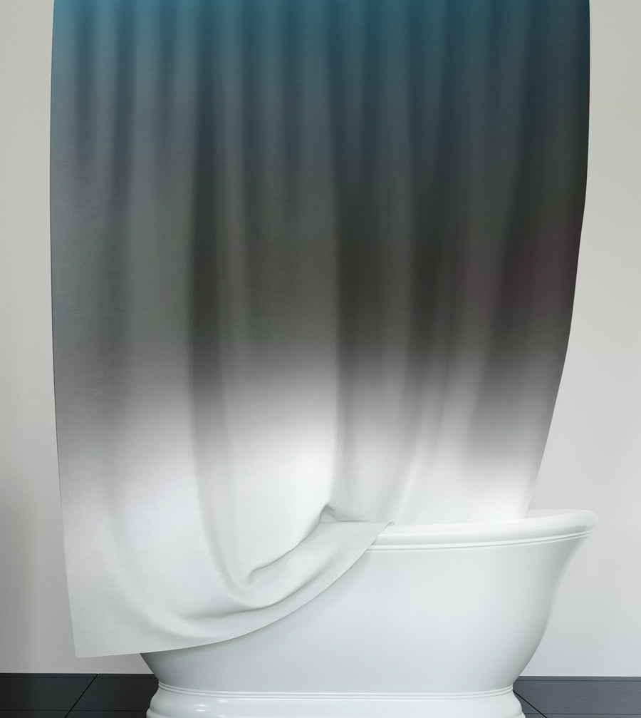 Blue Gradient Horizon Abstract Fade Shower Curtain