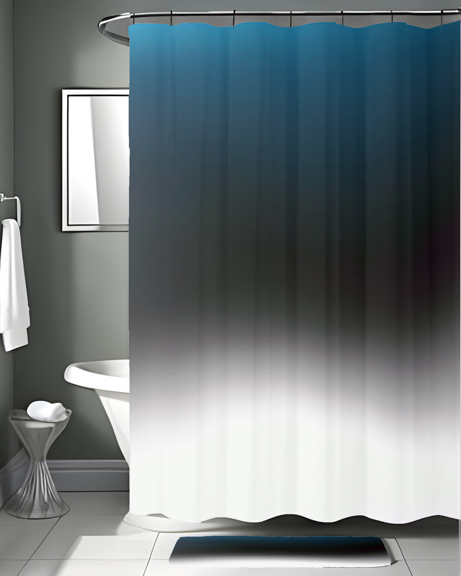 Blue Gradient Horizon Abstract Fade Shower Curtain