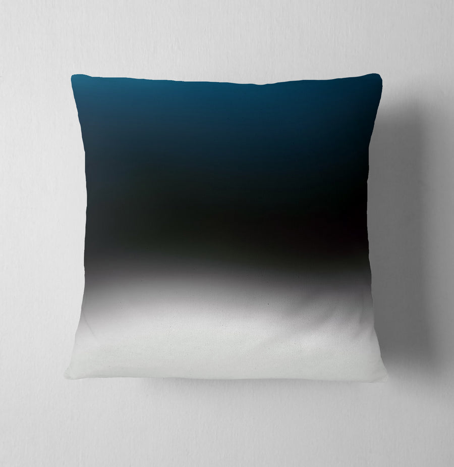 Blue Gradient Horizon Abstract Fade Throw Pillow Cover