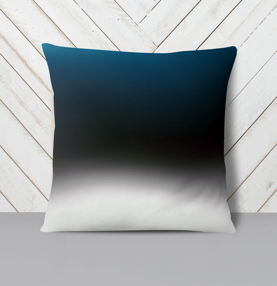 Blue Gradient Horizon Abstract Fade Throw Pillow Cover