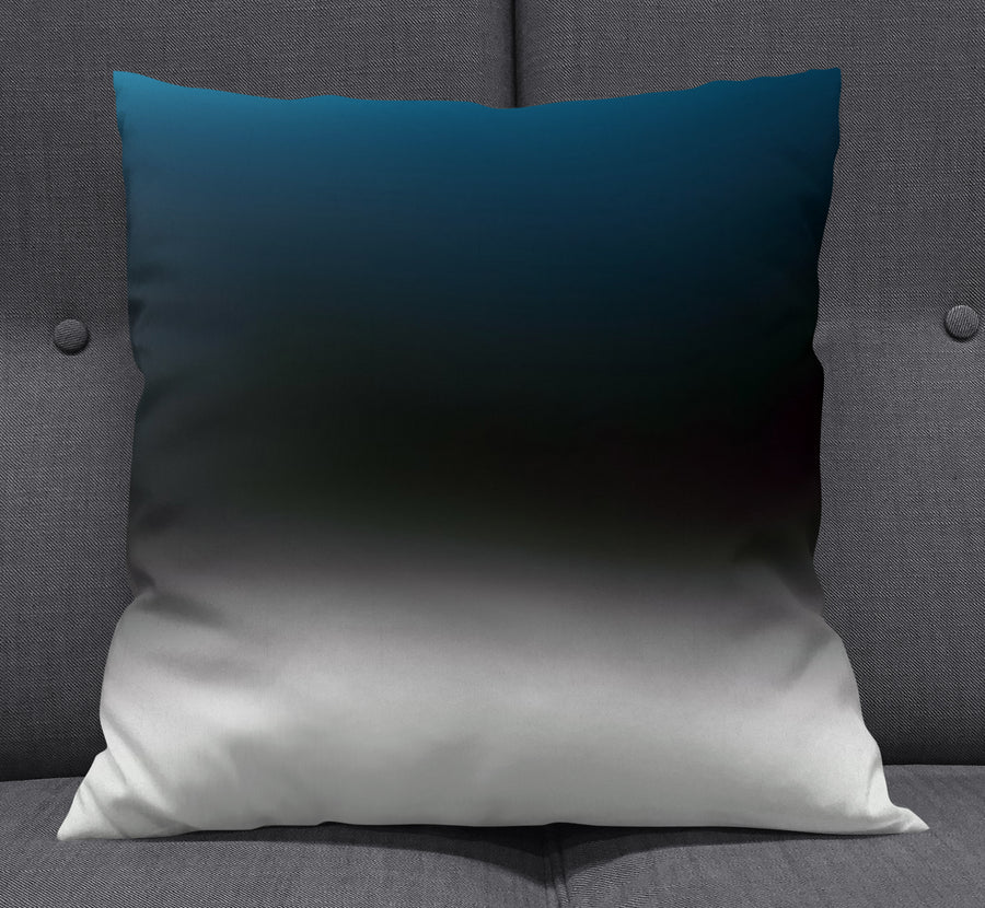 Blue Gradient Horizon Abstract Fade Throw Pillow Cover