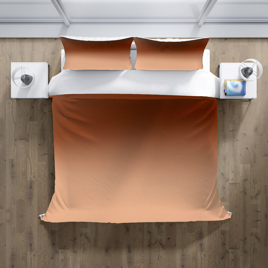 Warm Brown Sunset Gradient Minimalist Design Duvet Cover