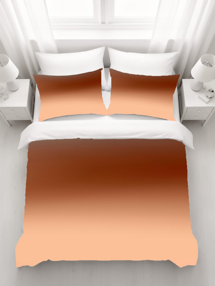 Warm Brown Sunset Gradient Minimalist Design Duvet Cover