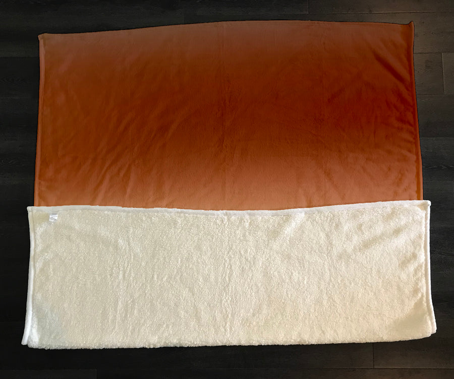 Warm Brown Sunset Gradient Minimalist Design Fleece Sherpa Blanket