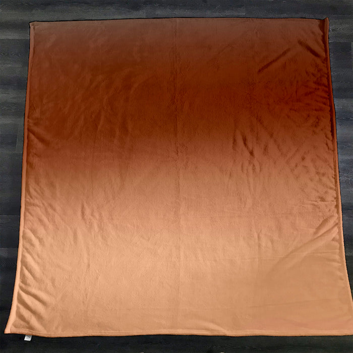 Warm Brown Sunset Gradient Minimalist Design Fleece Sherpa Blanket