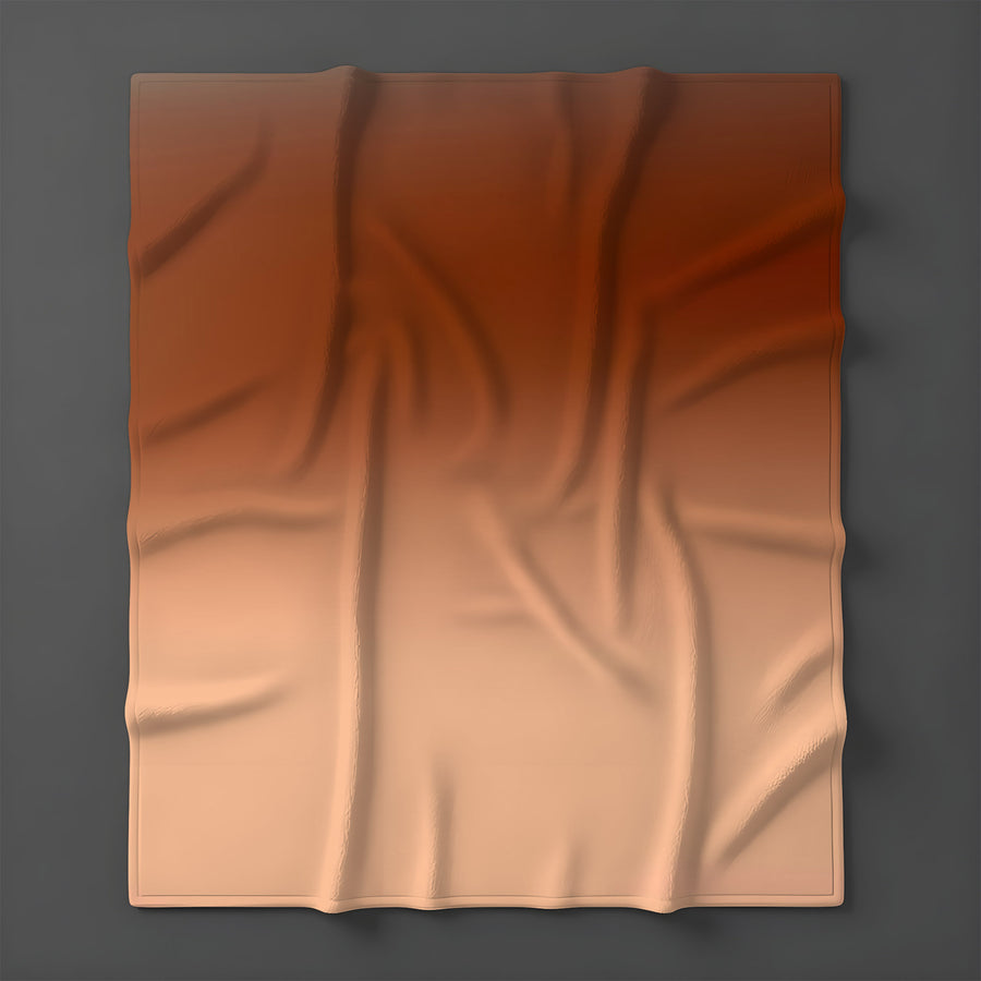 Warm Brown Sunset Gradient Minimalist Design Fleece Sherpa Blanket