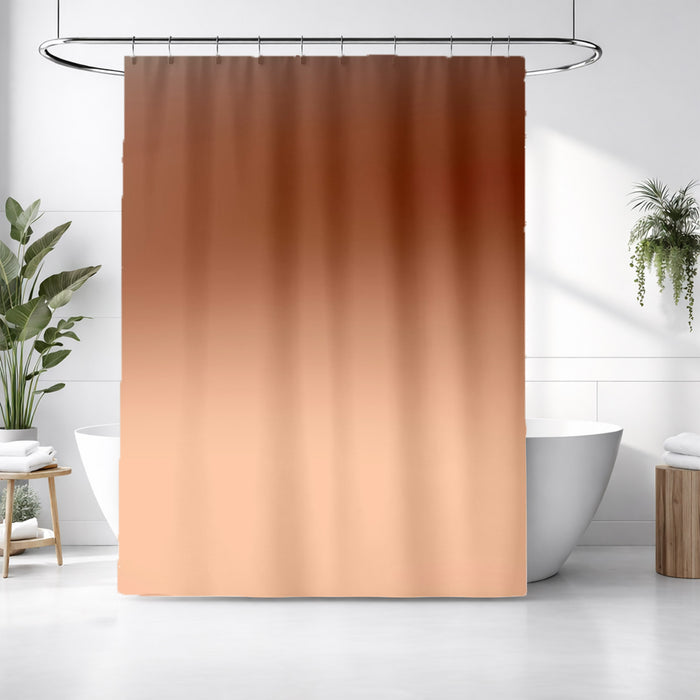 Warm Brown Sunset Gradient Minimalist Design Shower Curtain