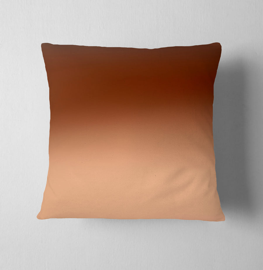 Warm Brown Sunset Gradient Minimalist Design Throw Pillow Cover