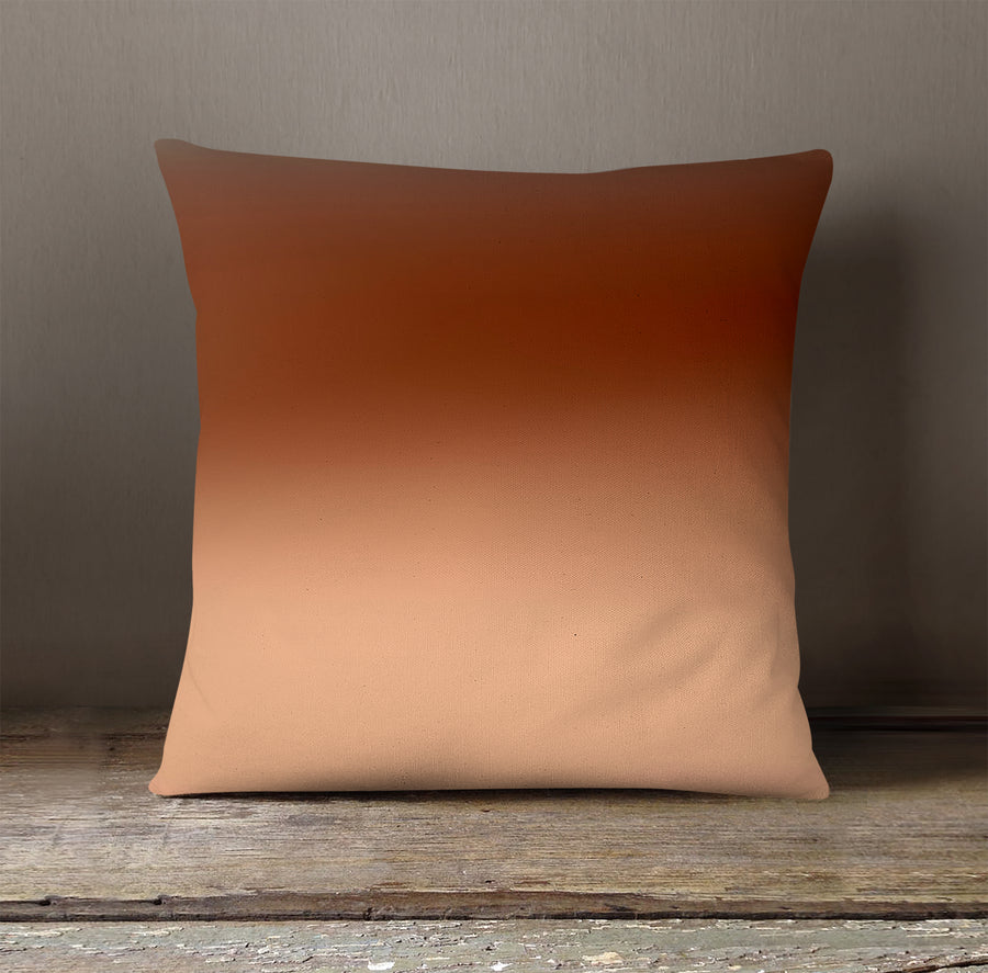 Warm Brown Sunset Gradient Minimalist Design Throw Pillow Cover