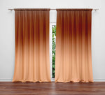 Burnt Autumn Orange Ombre Gradient Window Curtains - Deja Blue Studios