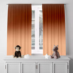 Burnt Autumn Orange Ombre Gradient Window Curtains - Deja Blue Studios