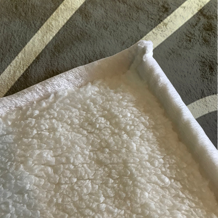 Neutral Wavy Stripe Contemporary Pattern Fleece Sherpa Blanket