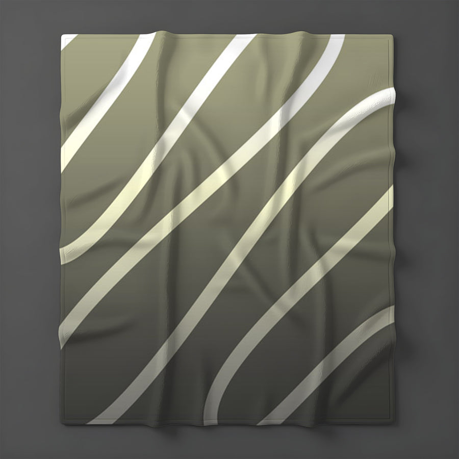 Neutral Wavy Stripe Contemporary Pattern Fleece Sherpa Blanket