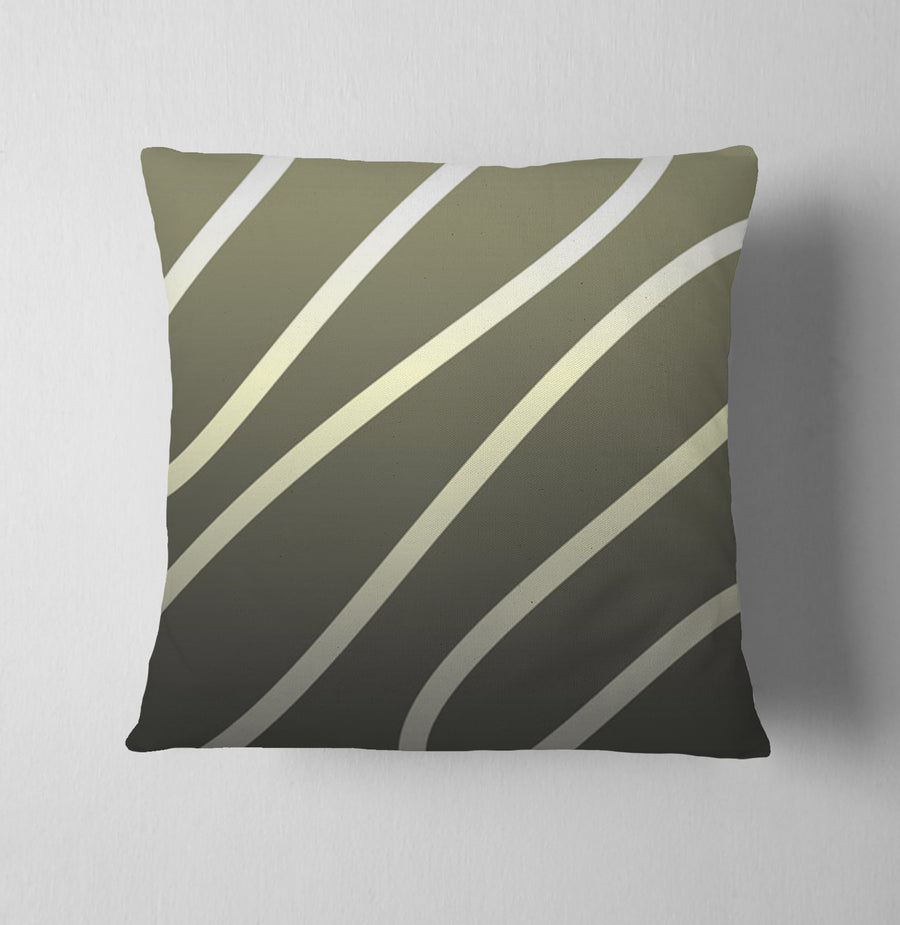 Neutral Wavy Stripe Contemporary Pattern Throw Pillow Cover