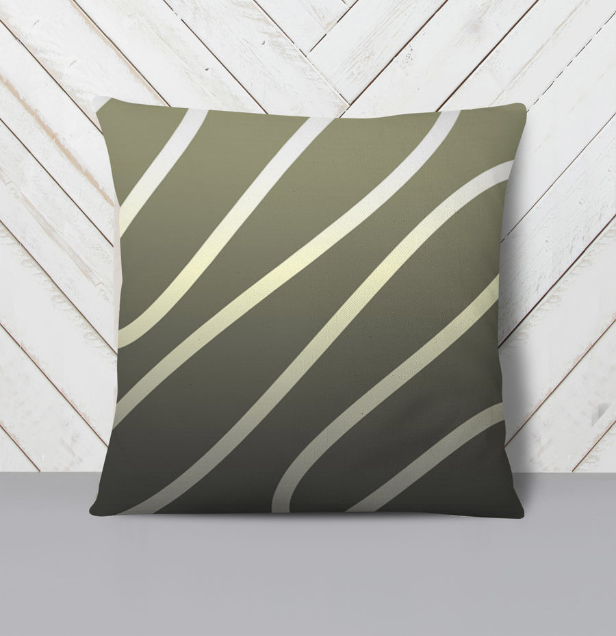Neutral Wavy Stripe Contemporary Pattern Throw Pillow Cover
