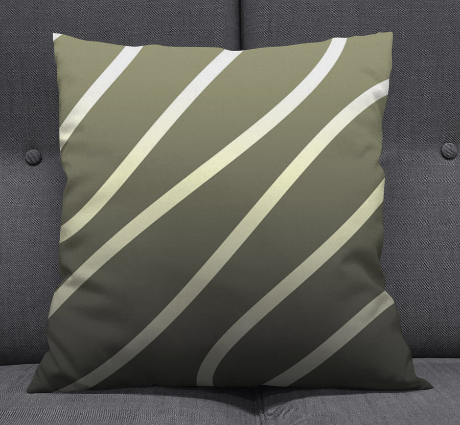 Neutral Wavy Stripe Contemporary Pattern Throw Pillow Cover
