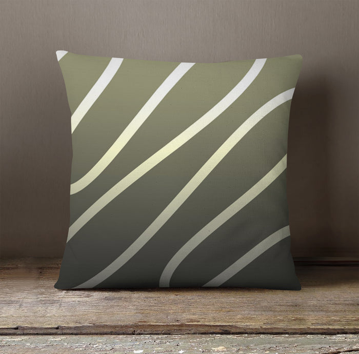 Neutral Wavy Stripe Contemporary Pattern Throw Pillow Cover