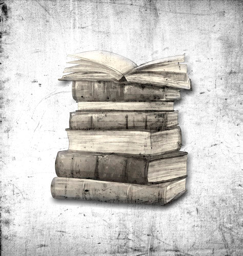Vintage Book Stack Illustration Artwork