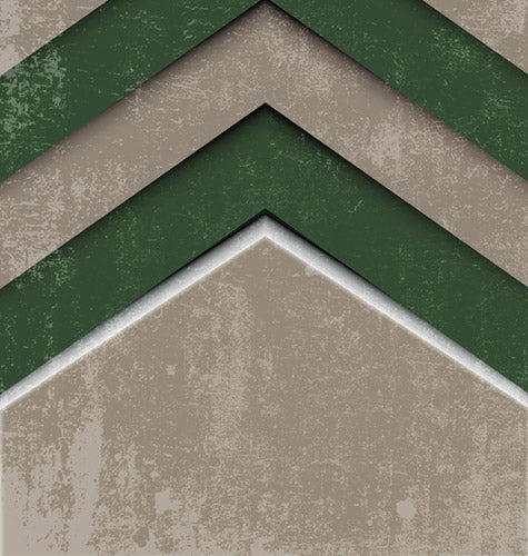 Green and Beige Chevron Geometric Pattern