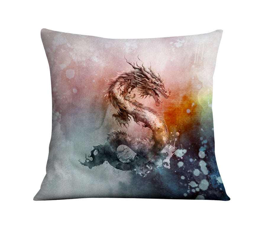Pink Abstract Dragon Burst Artwork Throw Pillow Cover