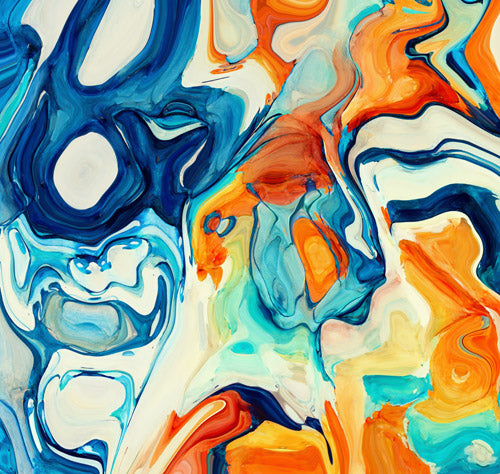 Multicolor Fluid Abstract Paint Swirl Pattern