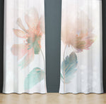 Chic Modern Floral Pastel Tone Print Window Curtains - Deja Blue Studios