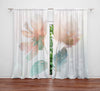 Chic Modern Floral Pastel Tone Print Window Curtains - Deja Blue Studios