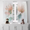 Chic Modern Floral Pastel Tone Print Window Curtains - Deja Blue Studios