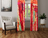Bohemian Abstract Paint Stripe Pattern Window Curtains - Deja Blue Studios