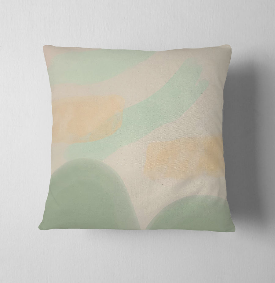 Soft Beige Organic Shape Minimal Pattern Throw Pillow Cover