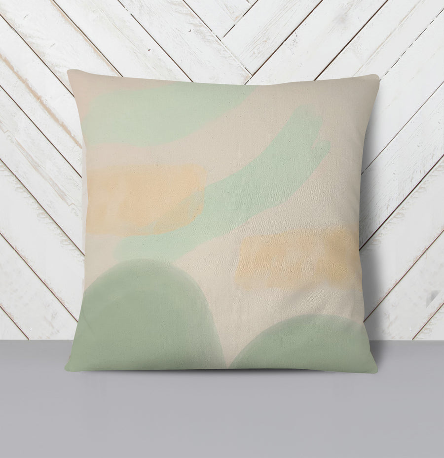 Soft Beige Organic Shape Minimal Pattern Throw Pillow Cover