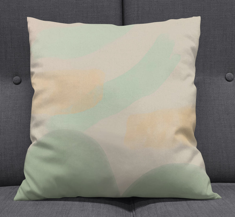Soft Beige Organic Shape Minimal Pattern Throw Pillow Cover