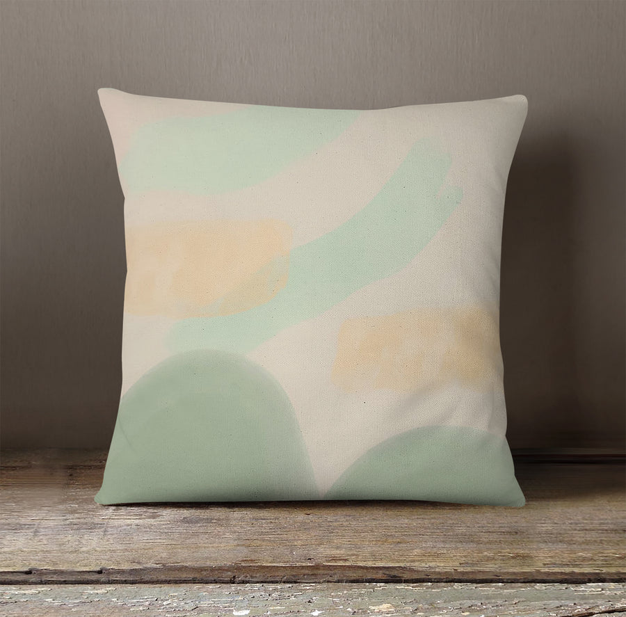 Soft Beige Organic Shape Minimal Pattern Throw Pillow Cover