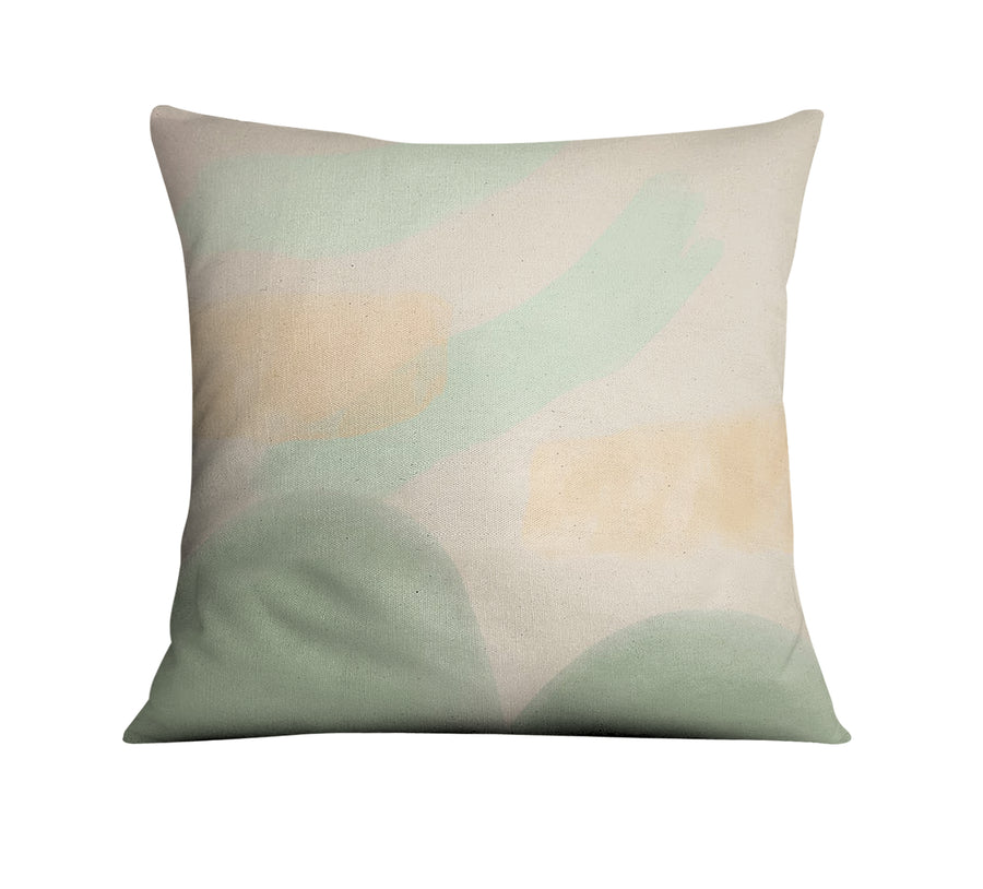 Soft Beige Organic Shape Minimal Pattern Throw Pillow Cover