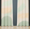 Green and Beige Whimsical Abstract Window Curtains - Deja Blue Studios