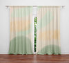 Green and Beige Whimsical Abstract Window Curtains - Deja Blue Studios