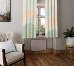 Green and Beige Whimsical Abstract Window Curtains - Deja Blue Studios