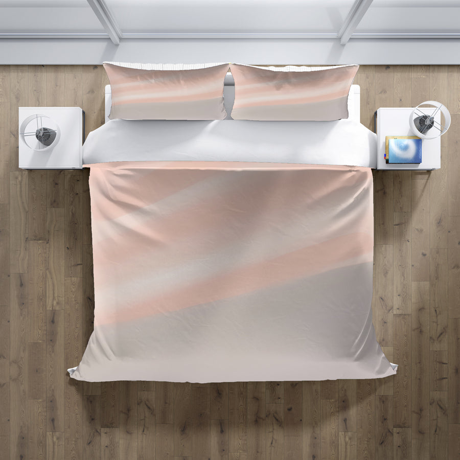 Soft Pink Diagonal Gradient Pattern Duvet Cover
